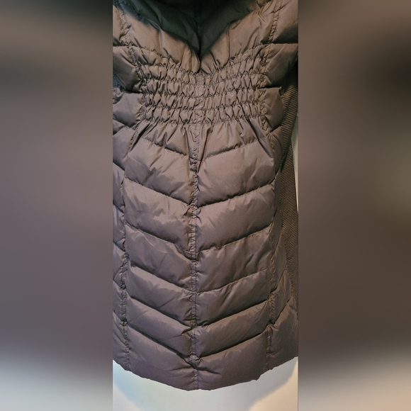 $350 Women's Michael Kors Gunmetal Gray Full Length Puffer Faux Fur Lined Hood M - Picture 7 of 11